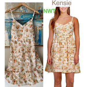 NWT (4)(6)(12) KENSIE yellow orange citrus floral vacation holiday sundress